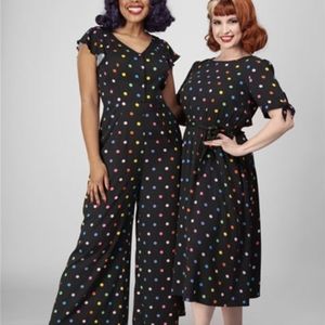 Retro Rainbow Polka Dot Dress